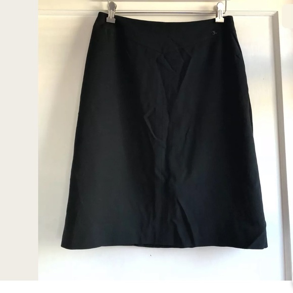 Vintage Chanel 99P Wool Silk Black Skirt Size 42